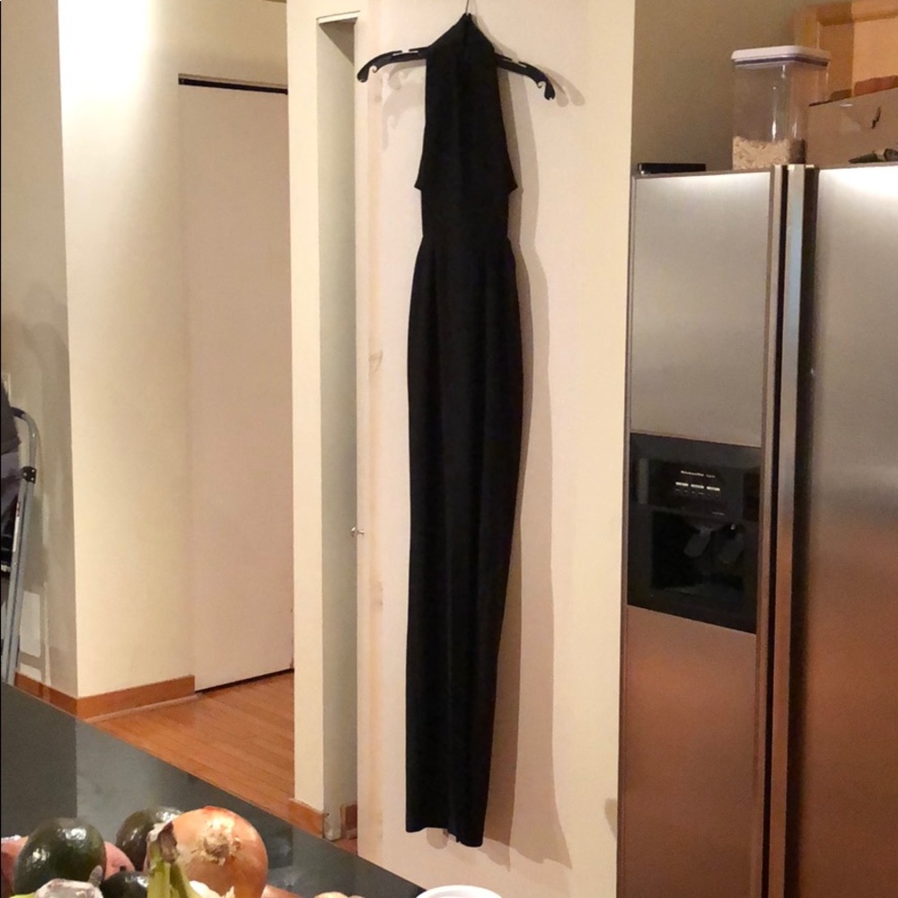 Solace London Black Halter-Neck Maxi Dress